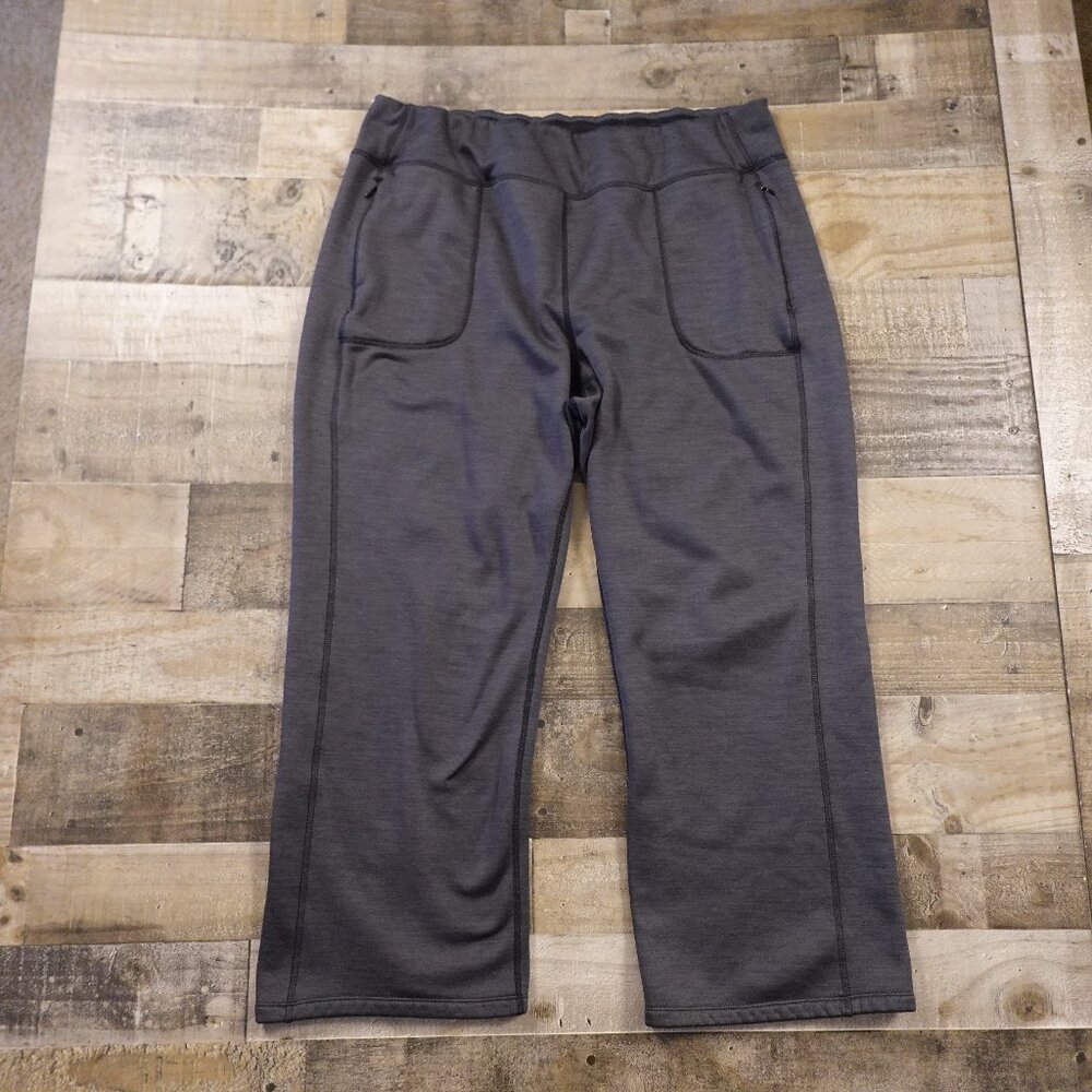 Lands’ End Active Fleece Lined Yoga Pants Women’s 2X Gray Warm‎ Stretch
